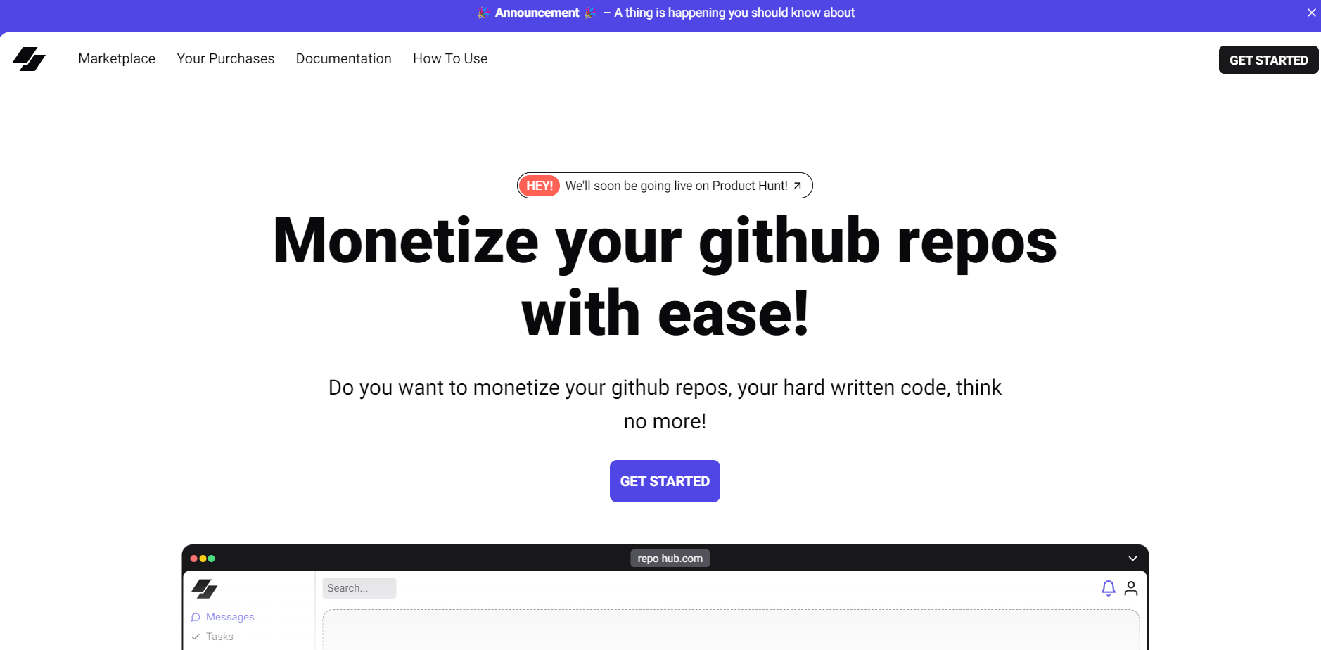 Blurred image of the RepoHub project.